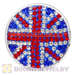 Handmade CCB Pave Crystal British Flag Beads For Bracelets Wholesale