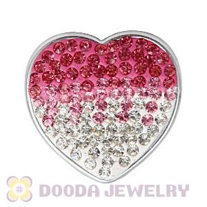 Handmade CCB Pave Crystal Heart Charms For Bracelets Wholesale