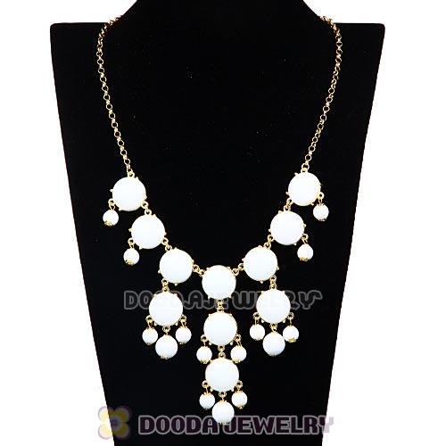Fashion Costume Jewelry White Mini Bubble Bib Necklaces Wholesale