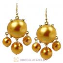Fashion Gold Plated Golden Pearl Bubble Earrings Wholesale