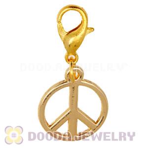 Gold Plated Alloy European Jewelry Peace Sign Charms Wholesale