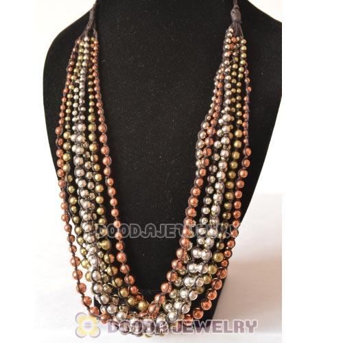 Fahion Multi Layers Beaded Bubble Bib Necklace Wholesale