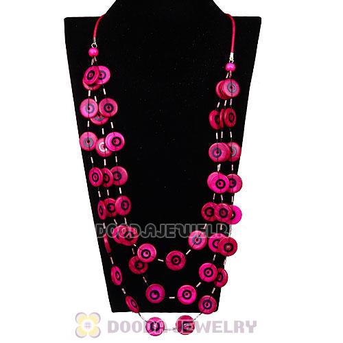 Wood Beads Trio Bubble Bib Necklace Wholesale