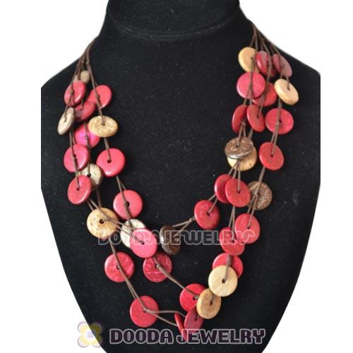 Wood Beads Trio Bubble Bib Necklace Wholesale