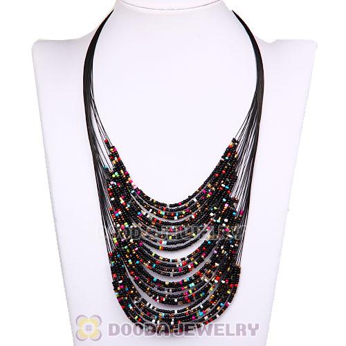 Multi Layer Beaded Bubble Bib Costume Jewelry Necklace Wholesale