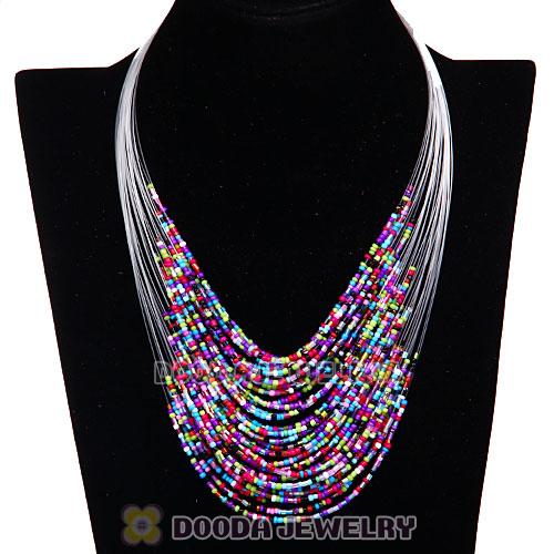 Multi Layer Beaded Bubble Bib Costume Jewelry Necklace Wholesale