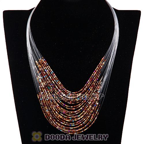 Multi Layer Beaded Bubble Bib Costume Jewelry Necklace Wholesale