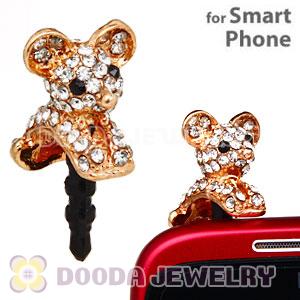 Pave Crystal Alloy Cartoon iphone Earphone Jack Plug Wholesale