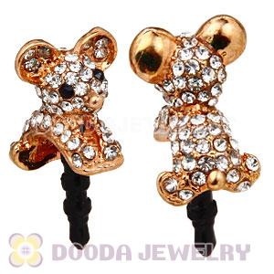 Pave Crystal Alloy Cartoon iphone Earphone Jack Plug Wholesale