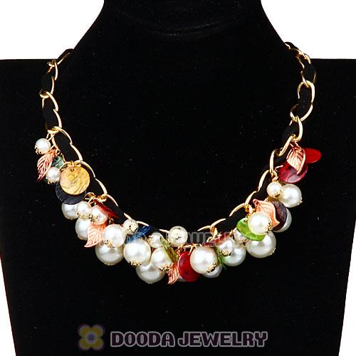 Luxury Imitation Pearl Beaded Bubble Bib Necklace Wholesale