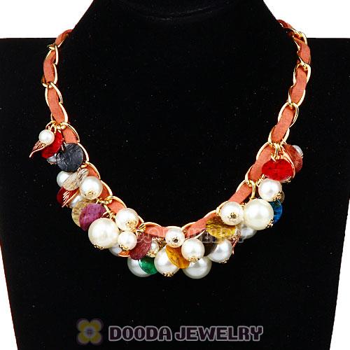 Luxury Imitation Pearl Beaded Bubble Bib Necklace Wholesale