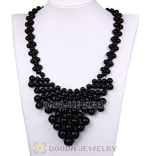 2013 Fashion Ladies Black Plastic Bubble Bib Necklace Wholesale