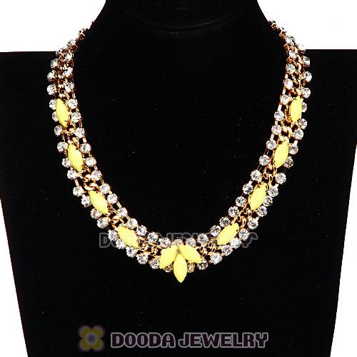 Chunky Gold Chain Resin Rhinestone Crystal Choker Collar Necklace