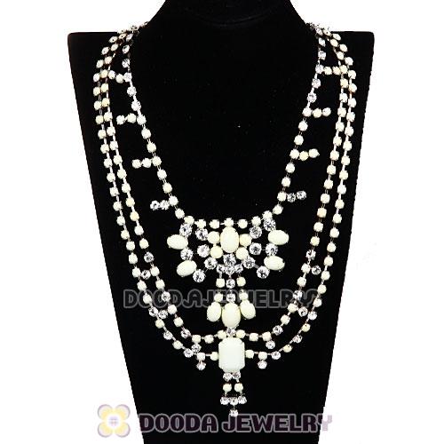Resin Rhinestone Crystal Costume Jewelry Bib Necklace