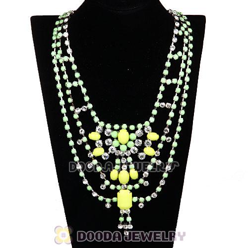 Resin Rhinestone Crystal Costume Jewelry Bib Necklace