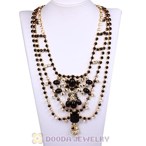 Resin Rhinestone Crystal Costume Jewelry Bib Necklace