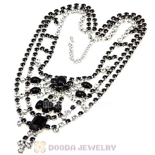 Resin Rhinestone Crystal Costume Jewelry Bib Necklace