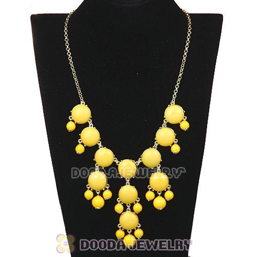 Fashion Costume Jewelry Yellow Mini Bubble Bib Necklaces Wholesale