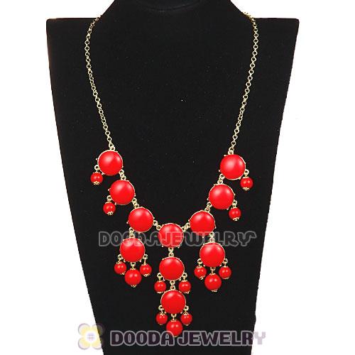 Fashion Costume Jewelry Coral Red Mini Bubble Bib Necklaces Wholesale