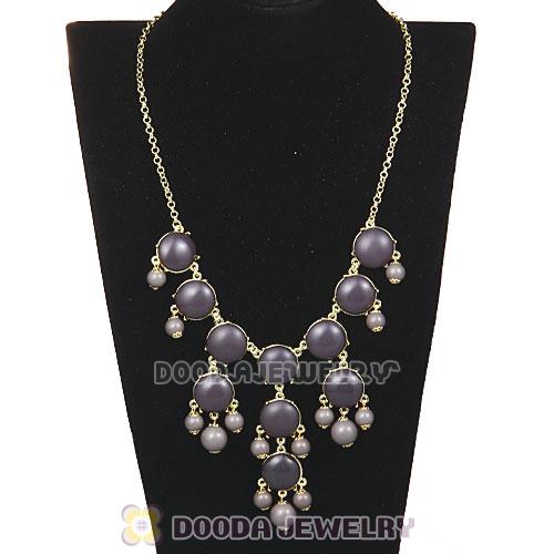 Fashion Costume Jewelry Grey Mini Bubble Bib Necklaces Wholesale