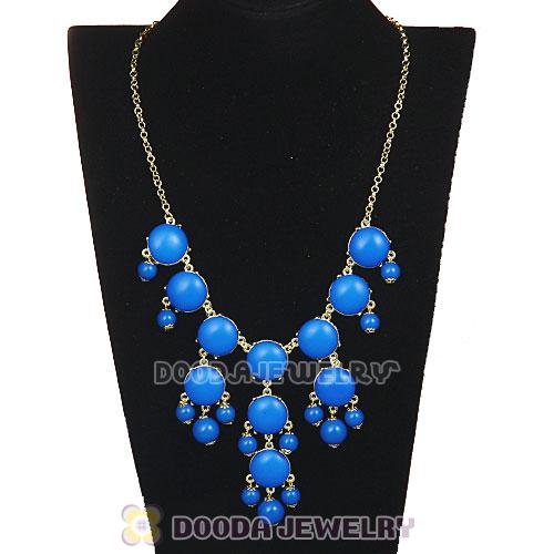 Fashion Costume Jewelry Dark Blue Mini Bubble Bib Necklaces Wholesale