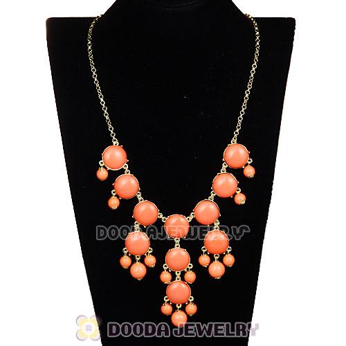 Fashion Costume Jewelry Orange Mini Bubble Bib Necklaces Wholesale
