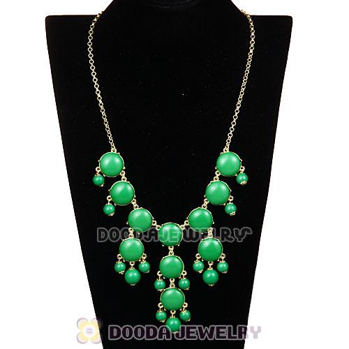 Fashion Costume Jewelry Dark Green Mini Bubble Bib Necklaces Wholesale