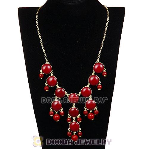 Fashion Costume Jewelry Claret Mini Bubble Bib Necklaces Wholesale