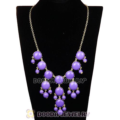 Fashion Costume Jewelry Lavender Mini Bubble Bib Necklaces Wholesale