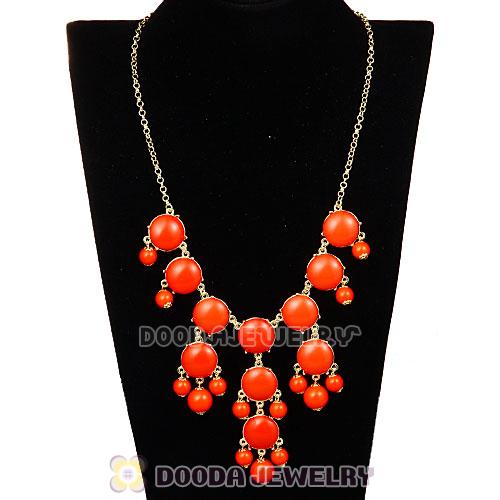 Fashion Costume Jewelry Orange Mini Bubble Bib Necklaces Wholesale