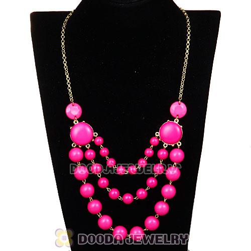 Gold Chain Three Layers Roseo Resin Bubble Bib Statement Necklaces Wholesale 
