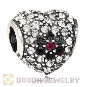 European Sterling Silver Shimmering Blossom With Austrian Crystal Charm