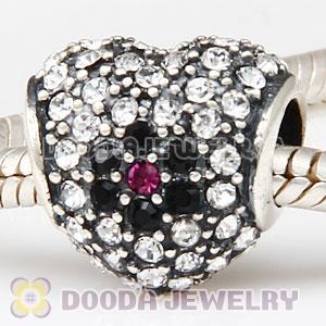 European Sterling Silver Shimmering Blossom With Austrian Crystal Charm