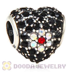 European Sterling Silver Shimmering Blossom With Austrian Crystal Charm