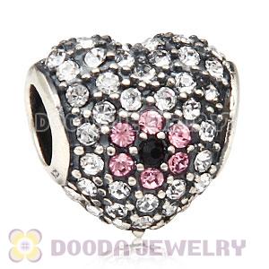 European Sterling Silver Shimmering Blossom With Austrian Crystal Charm