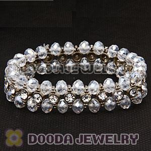 Cheap Crystal And Faceted Glass Stretch Wrap Bracelet