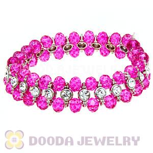 Cheap Crystal And Faceted Glass Stretch Wrap Bracelet