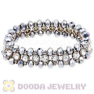 Cheap Crystal And Faceted Glass Stretch Wrap Bracelet
