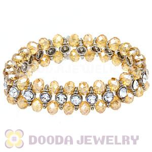 Cheap Crystal And Faceted Glass Stretch Wrap Bracelet