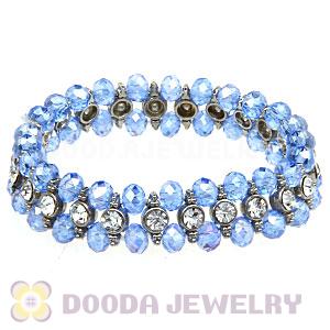 Cheap Crystal And Faceted Glass Stretch Wrap Bracelet