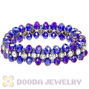 Cheap Crystal And Faceted Glass Stretch Wrap Bracelet