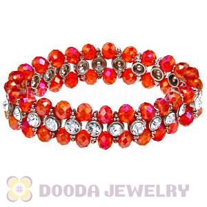 Cheap Crystal And Faceted Glass Stretch Wrap Bracelet