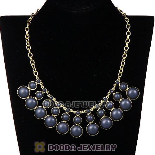 Fashion Grey Resin Bubble Statement Necklace Wholesale