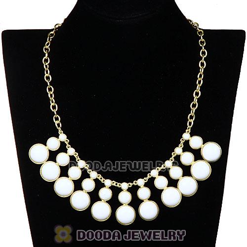 Fashion White Resin Bubble Bib Statement Necklace Wholesale
