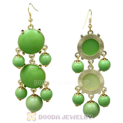 Fashion Gold Plated Olivine Resin Chandelier Bubble Earrings Wholesale