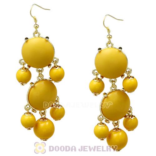 Fashion Gold Plated Yellow Resin Chandelier Bubble Earrings Wholesale
