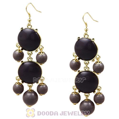 Fashion Gold Plated Grey Resin Chandelier Bubble Earrings Wholesale