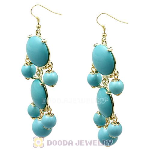 Fashion Gold Plated Turquoise Resin Chandelier Bubble Earrings Wholesale