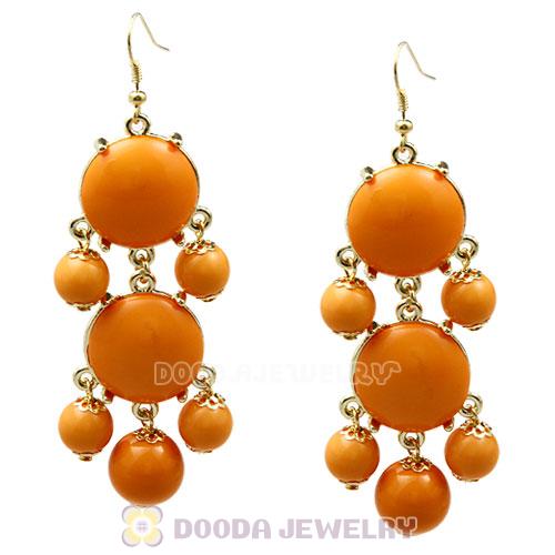 Fashion Gold Plated Yolk Yellow Resin Chandelier Bubble Earrings Wholesale