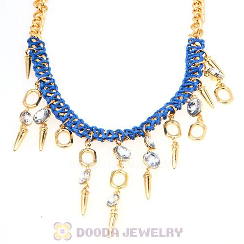 Chunky Gold Chain Rhinestone Crystal Pendant Necklace